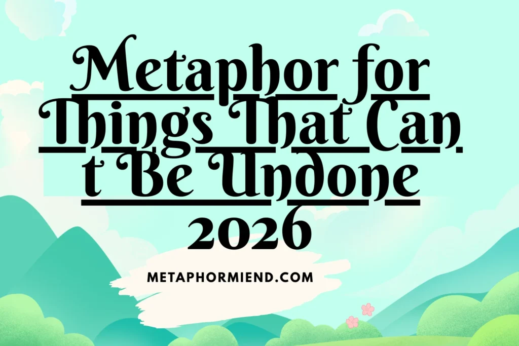 Metaphor for Things That Can t Be Undone